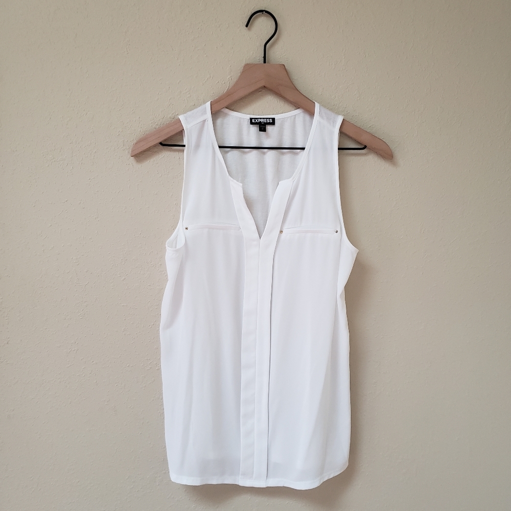 Express White Sleeveless Top